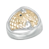 Thumbnail Image 3 of Vera Wang Love Collection 0.15 CT. T.W. Diamond Rose Lace Ring in Sterling Silver and 14K Gold
