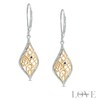 Thumbnail Image 1 of Vera Wang Love Collection 0.18 CT. T.W. Diamond Rose Lace Drop Earrings in Sterling Silver and 14K Gold