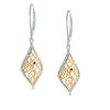 Thumbnail Image 2 of Vera Wang Love Collection 0.18 CT. T.W. Diamond Rose Lace Drop Earrings in Sterling Silver and 14K Gold