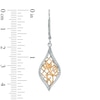 Thumbnail Image 3 of Vera Wang Love Collection 0.18 CT. T.W. Diamond Rose Lace Drop Earrings in Sterling Silver and 14K Gold
