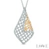 Thumbnail Image 0 of Vera Wang Love Collection 0.26 CT. T.W. Diamond Rose Lace Pendant in Sterling Silver and 14K Gold