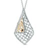 Thumbnail Image 1 of Vera Wang Love Collection 0.26 CT. T.W. Diamond Rose Lace Pendant in Sterling Silver and 14K Gold
