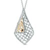 Thumbnail Image 2 of Vera Wang Love Collection 0.26 CT. T.W. Diamond Rose Lace Pendant in Sterling Silver and 14K Gold
