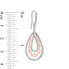 Thumbnail Image 3 of Vera Wang Love Collection 0.18 CT. T.W. Diamond Ribbon Teardrop Earrings in Sterling Silver and 14K Rose Gold