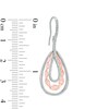 Thumbnail Image 2 of Vera Wang Love Collection 0.18 CT. T.W. Diamond Ribbon Teardrop Earrings in Sterling Silver and 14K Rose Gold