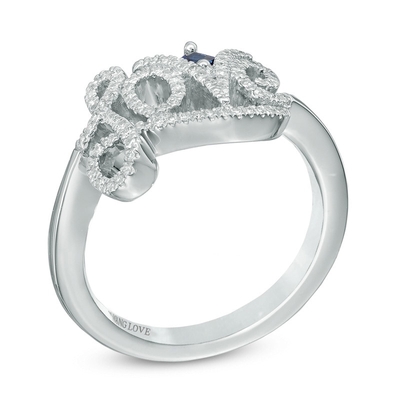 Main Image 2 of Vera Wang Love Collection 0.18 CT. T.W. Diamond "Love" Ring in Sterling Silver
