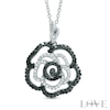 Thumbnail Image 0 of Vera Wang Love Collection 0.45 CT. T.W. Enhanced Black and White Diamond Rose Pendant in Sterling Silver