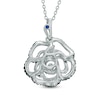Thumbnail Image 1 of Vera Wang Love Collection 0.45 CT. T.W. Enhanced Black and White Diamond Rose Pendant in Sterling Silver