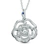 Thumbnail Image 2 of Vera Wang Love Collection 0.45 CT. T.W. Enhanced Black and White Diamond Rose Pendant in Sterling Silver