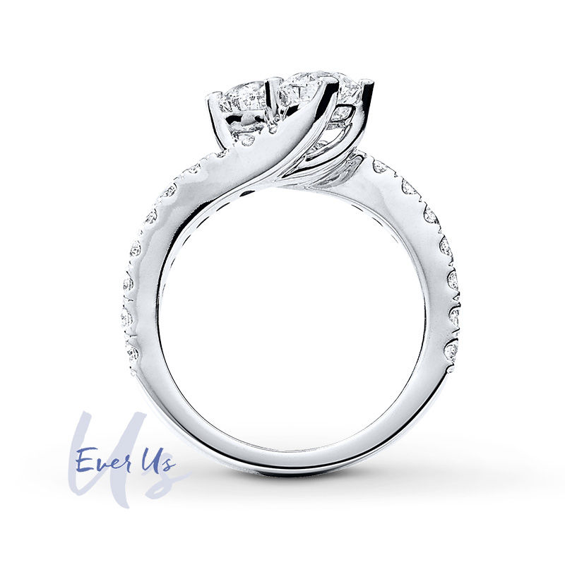 Main Image 2 of Ever Us™ 1.50 CT. T.W. Two-Stone Diamond Ring in 14K White Gold