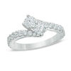 Thumbnail Image 0 of Ever Us™ 0.75 CT. T.W. Two-Stone Diamond Bypass Ring in 14K White Gold