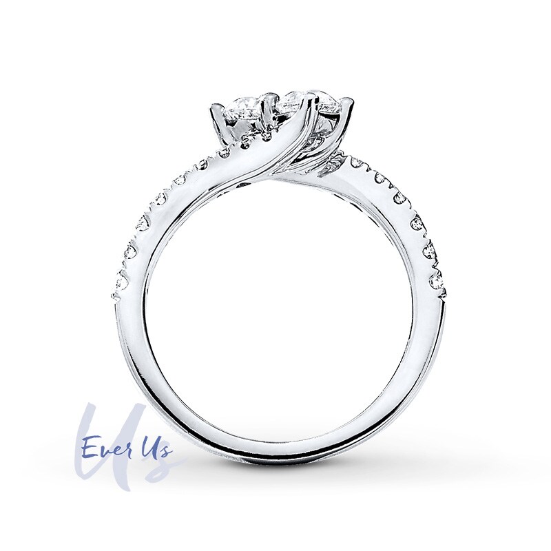 Ever Us™ 0.75 CT. T.W. Two-Stone Diamond Bypass Ring in 14K White Gold