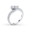 Thumbnail Image 2 of Ever Us™ 0.75 CT. T.W. Two-Stone Diamond Bypass Ring in 14K White Gold