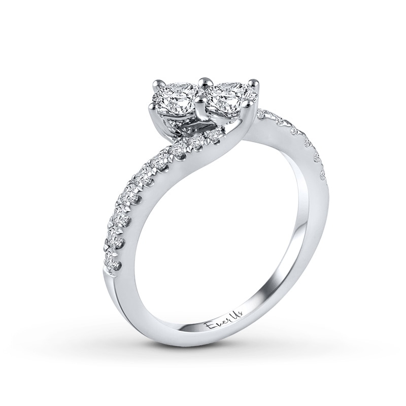 Ever Us™ 0.75 CT. T.W. Two-Stone Diamond Bypass Ring in 14K White Gold