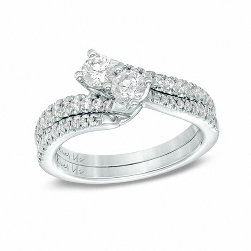 Ever Us™ 0.75 CT. T.W. Two-Stone Diamond Bypass Ring in 14K White Gold