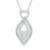 Thumbnail Image 1 of 5.0mm Lab-Created White Sapphire and Diamond Accent Kite-Shaped with Heart Pendant in Sterling Silver