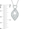 Thumbnail Image 2 of 5.0mm Lab-Created White Sapphire and Diamond Accent Kite-Shaped with Heart Pendant in Sterling Silver