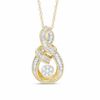 Thumbnail Image 1 of 0.15 CT. T.W. Round and Baguette Cut Diamond Composite Infinity Pendant in 10K Gold