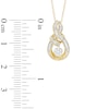 Thumbnail Image 2 of 0.15 CT. T.W. Round and Baguette Cut Diamond Composite Infinity Pendant in 10K Gold