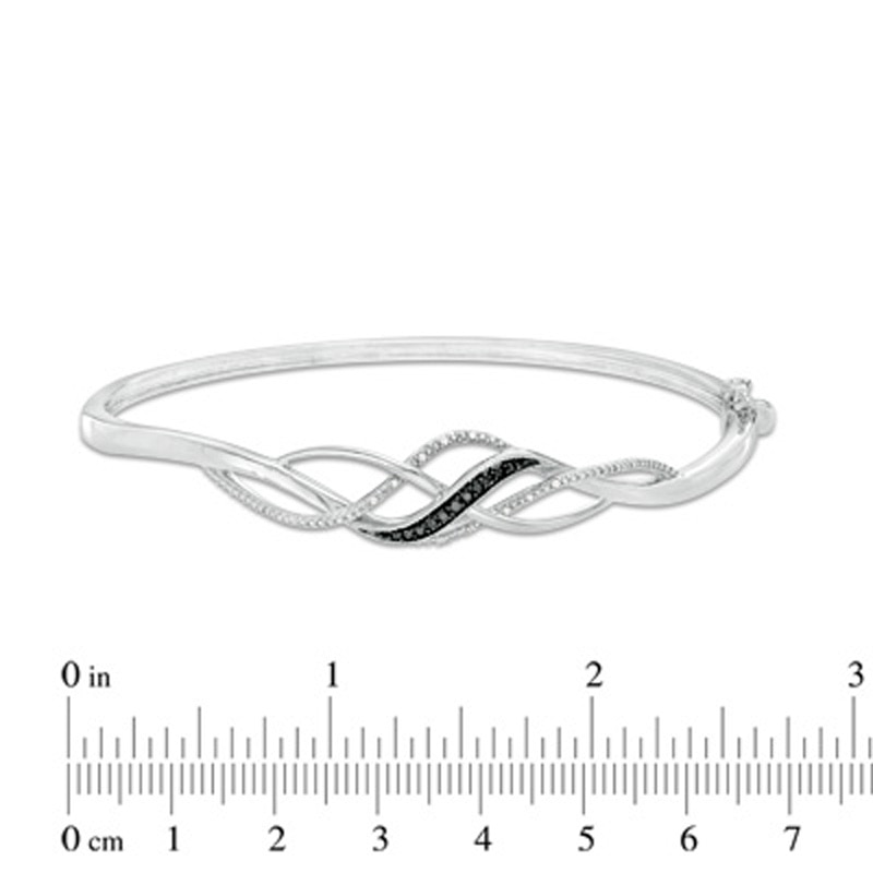 Main Image 3 of 0.11 CT. T.W. Enhanced Black and White Diamond Loose Braid Three Piece Set in Sterling Silver