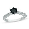 Thumbnail Image 0 of 0.95 CT. T.W. Enhanced Black and White Diamond Engagement Ring in 10K White Gold