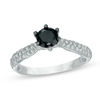 Thumbnail Image 1 of 0.95 CT. T.W. Enhanced Black and White Diamond Engagement Ring in 10K White Gold