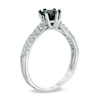 Thumbnail Image 2 of 0.95 CT. T.W. Enhanced Black and White Diamond Engagement Ring in 10K White Gold