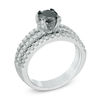 Thumbnail Image 2 of 1.25 CT. T.W. Enhanced Black and White Diamond Split Shank Bridal Set in 10K White Gold