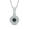 Thumbnail Image 0 of 0.20 CT. T.W. Enhanced Black and White Diamond Pendant in Sterling Silver