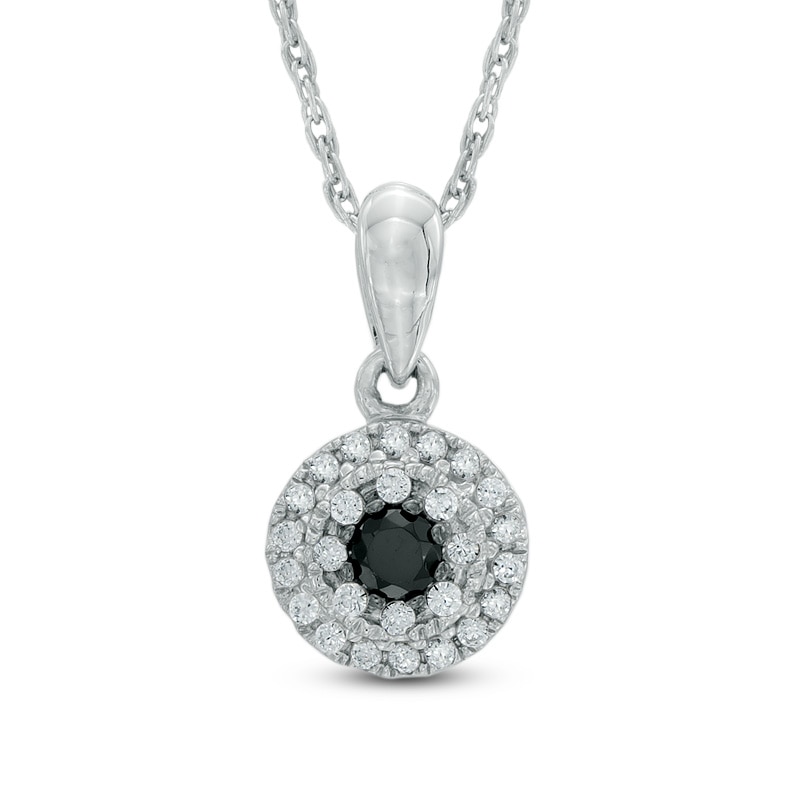 0.20 CT. T.W. Enhanced Black and White Diamond Pendant in Sterling Silver|Peoples Jewellers