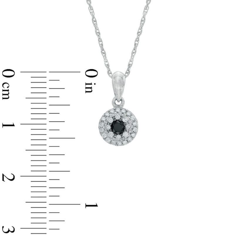 0.20 CT. T.W. Enhanced Black and White Diamond Pendant in Sterling Silver