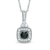 Thumbnail Image 0 of 0.50 CT. T.W. Enhanced Black and White Diamond Square Pendant in Sterling Silver