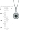 Thumbnail Image 1 of 0.50 CT. T.W. Enhanced Black and White Diamond Square Pendant in Sterling Silver