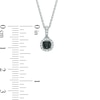 Thumbnail Image 1 of 0.16 CT. T.W. Enhanced Black and White Diamond Frame Pendant in Sterling Silver