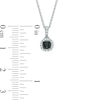 0.16 CT. T.W. Enhanced Black and White Diamond Frame Pendant in Sterling Silver