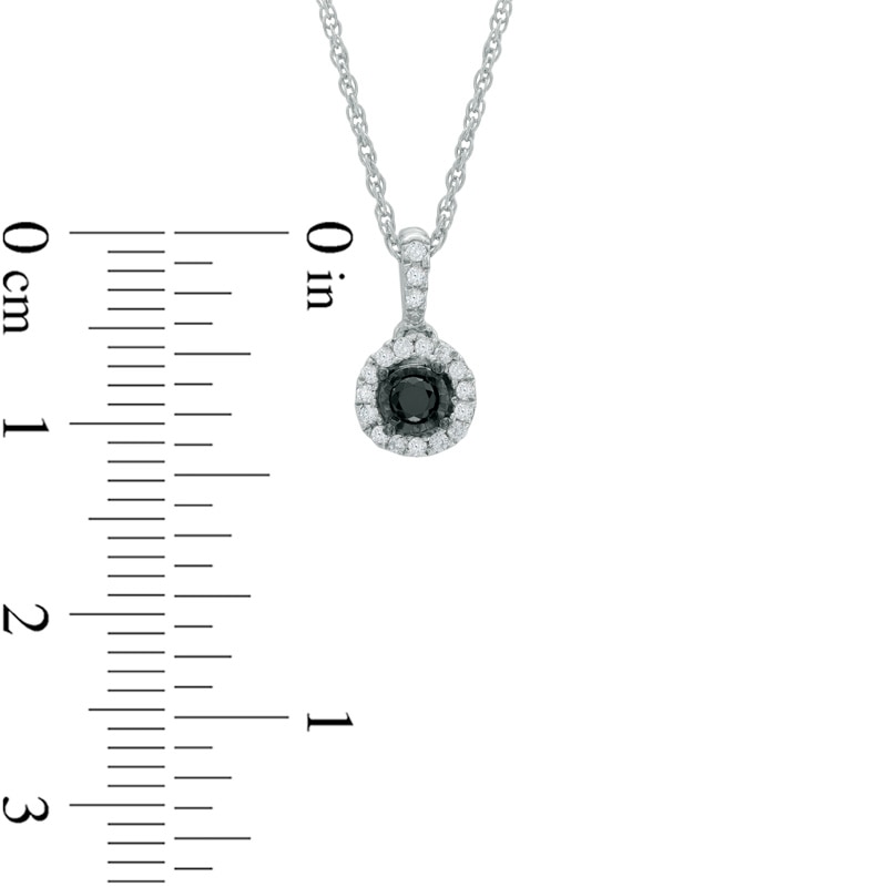 0.16 CT. T.W. Enhanced Black and White Diamond Frame Pendant in Sterling Silver