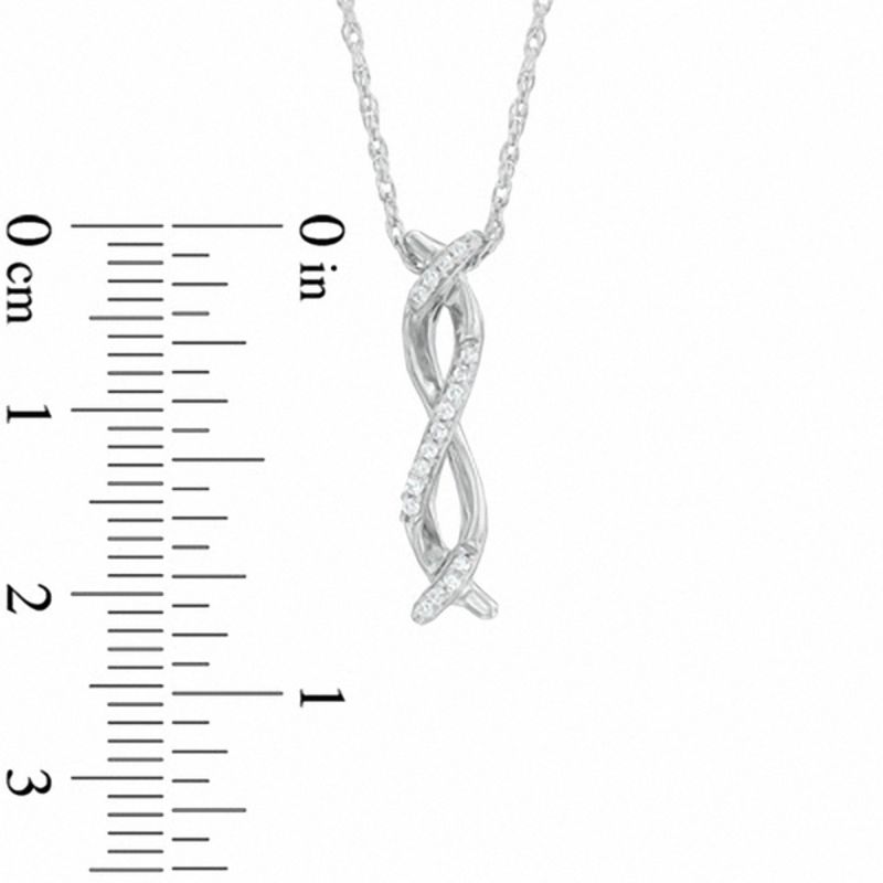 Diamond Accent Infinity Ribbon Pendant in Sterling Silver