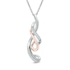 Thumbnail Image 0 of 0.10 CT. T.W. Diamond Looping Ribbon Pendant in 10K Two-Tone Gold