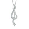Thumbnail Image 1 of Diamond Accent Treble Clef Ribbon Pendant in Sterling Silver