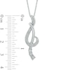 Thumbnail Image 2 of Diamond Accent Treble Clef Ribbon Pendant in Sterling Silver