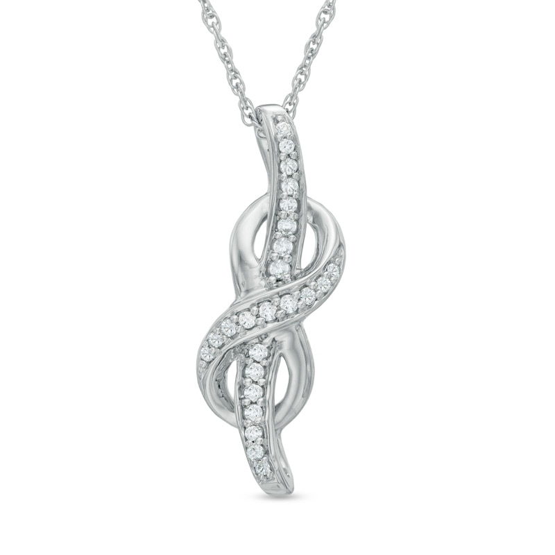 0.16 CT. T.W. Diamond Infinity Pendant in Sterling Silver|Peoples Jewellers