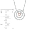 Thumbnail Image 2 of 0.25 CT. T.W. Diamond Multi-Row Circle Necklace in 10K Two-Tone Gold