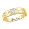 Thumbnail Image 1 of Men's Diamond Accent Three Stone Wedding Band in 10K Gold (10 Characters)
