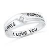 Thumbnail Image 1 of Men's Diamond Accent Solitaire Wedding Band in Sterling Silver (3 Lines)