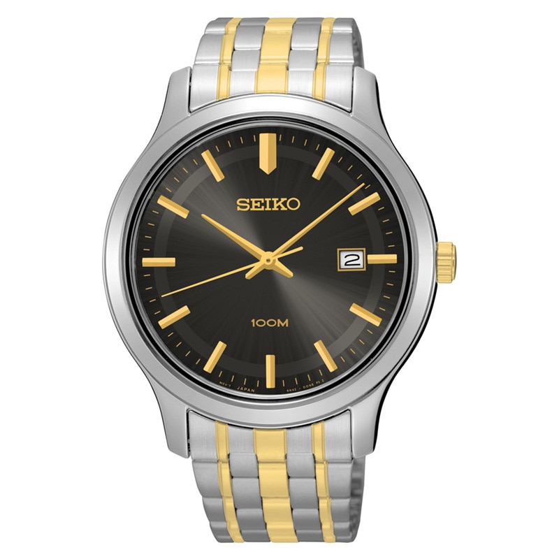 Men's Seiko Two-Tone Watch with Grey Dial (Model: SUR183)|Peoples Jewellers