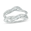 Thumbnail Image 1 of 0.10 CT. T.W. Baguette Diamond Overlay Solitaire Enhancer in 14K White Gold