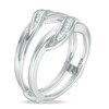 Thumbnail Image 2 of 0.10 CT. T.W. Baguette Diamond Overlay Solitaire Enhancer in 14K White Gold