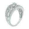 Thumbnail Image 2 of 0.70 CT. T.W. Diamond Three Stone Wave Ring in 10K White Gold