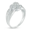 Thumbnail Image 2 of 0.45 CT. T.W. Diamond Three Stone Cluster Ring in 10K White Gold