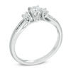 Thumbnail Image 2 of 0.36 CT. T.W. Diamond Three Stone Split Shank Engagement Ring in 10K White Gold